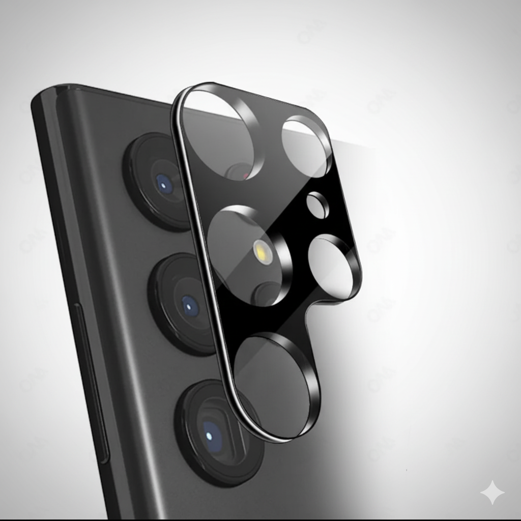 Protection d'objectif 9D- Pack de 3 en verre trempé pour samsung Galaxy Série S